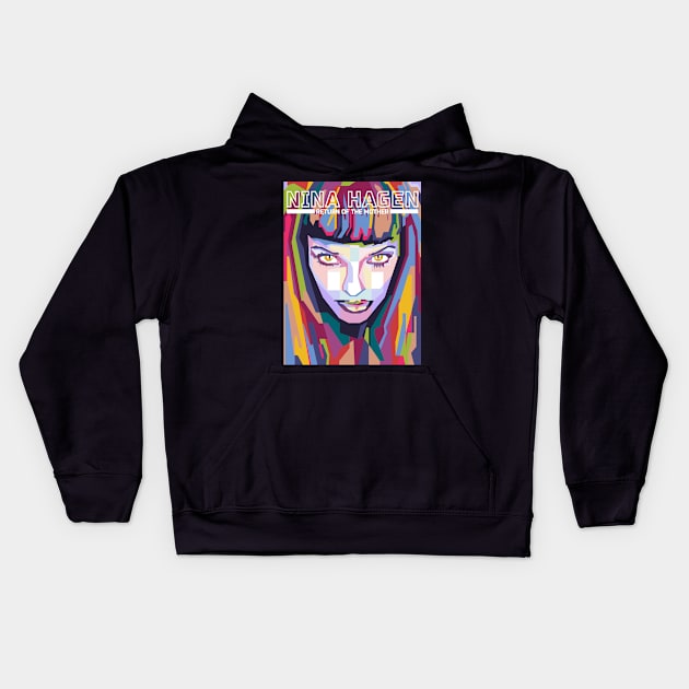 Abstract Nina Hagen in WPAP Kids Hoodie by smd90